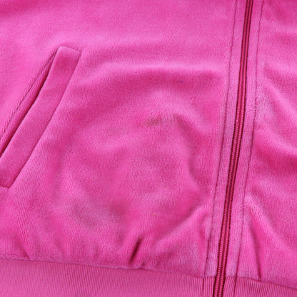 Vintage JUICY COUTURE Embellished Glitter Logo Y2K Hot Pink Hoodie Sweatshirt (Women's M) Vintage Sole Melbourne