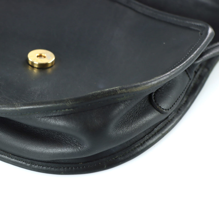Vintage COACH 'Casey' Black Leather Crossbody Bag USA Made