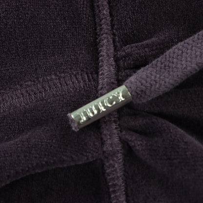 JUICY COUTURE Y2K Velour Puff Sleeve Plum Purple Hooded Tracksuit Jacket (Women's L) Vintage Sole Melbourne