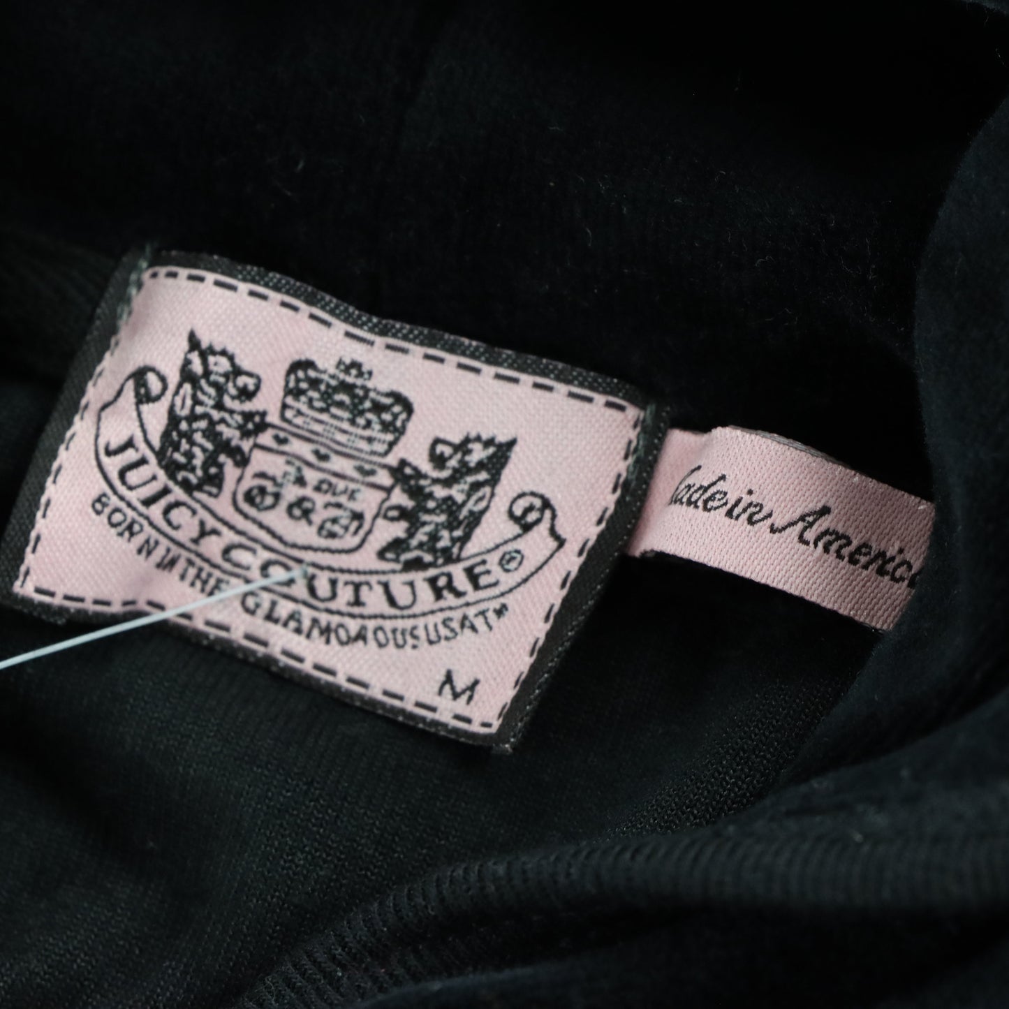 JUICY COUTURE Y2K New With Tags Embellished Velour Black Hooded Tracksuit Jacket (M) Vintage Sole Melbourne