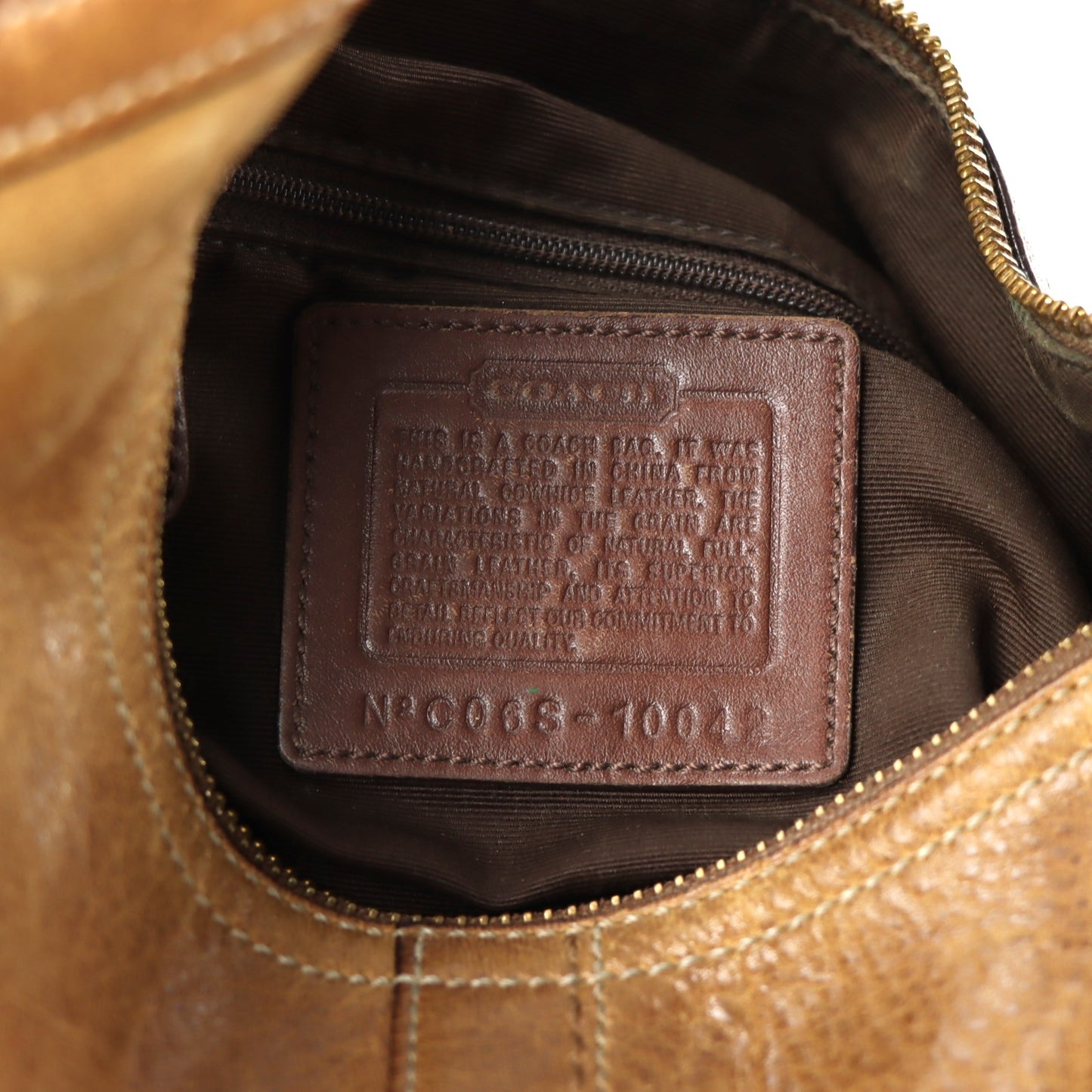COACH 'Soho Dylan' 10042 Brown Leather Braided Small Hobo Bag