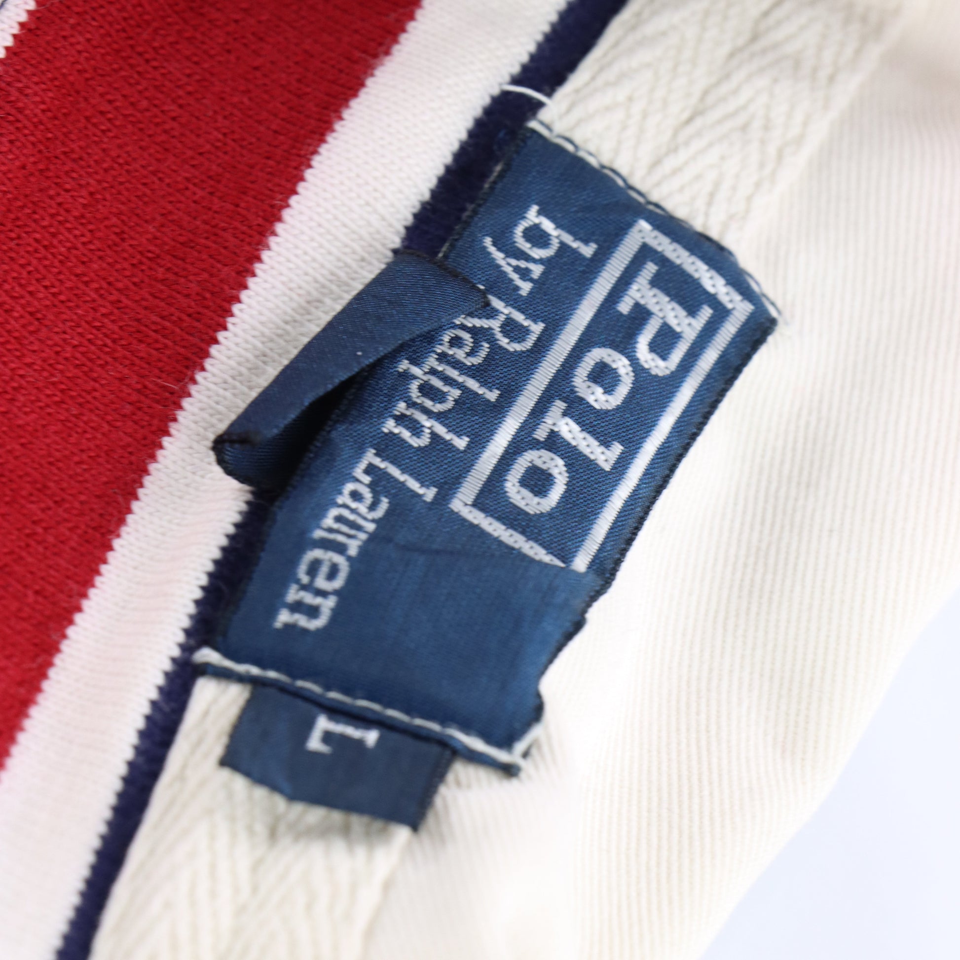 Vintage POLO RALPH LAUREN Embroidered Padded Stripe Rugby Jersey (L) Vintage Sole Melbourne