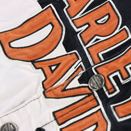 Vintage HARLEY DAVIDSON Embroidered Snap Button Classic Motorcycle Vest (L) Vintage Sole Melbourne