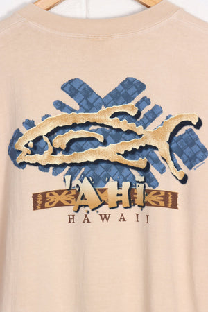 Crazy Shirts Ahi Hawaii Coffee Dyed USA Made T-Shirt (XL)