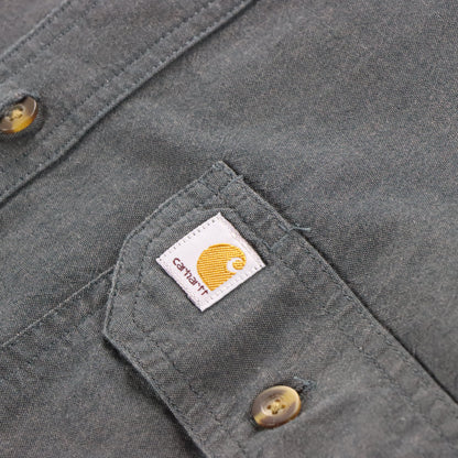 Vintage CARHARTT 'Original Fit' 104369 BKC Pocket Grey Workwear Shirt (L) Vintage Sole Melbourne