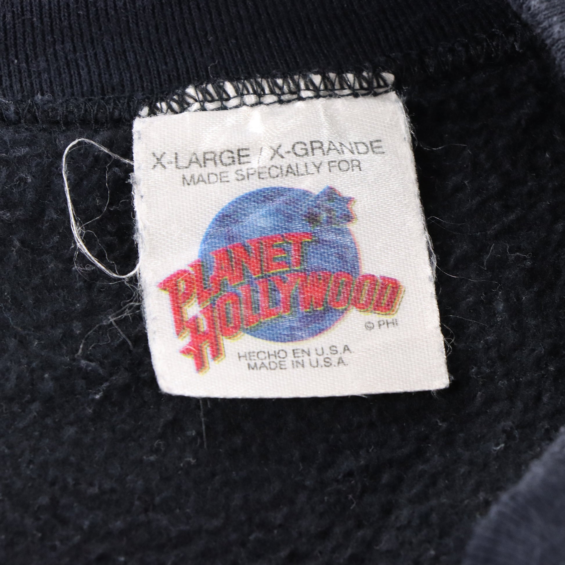 Vintage PLANET HOLLYWOOD Logo & Big Santa Claus USA Made Black Sweatshirt (XL) Vintage Sole Melbourne