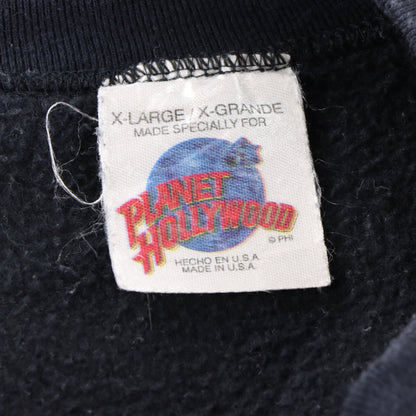Vintage PLANET HOLLYWOOD Logo & Big Santa Claus USA Made Black Sweatshirt (XL) Vintage Sole Melbourne
