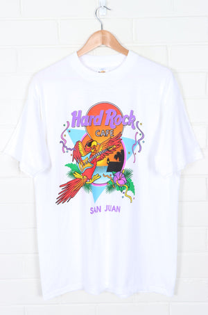 HARD ROCK CAFE San Juan Guitar Parrot Party T-Shirt USA Made (L)