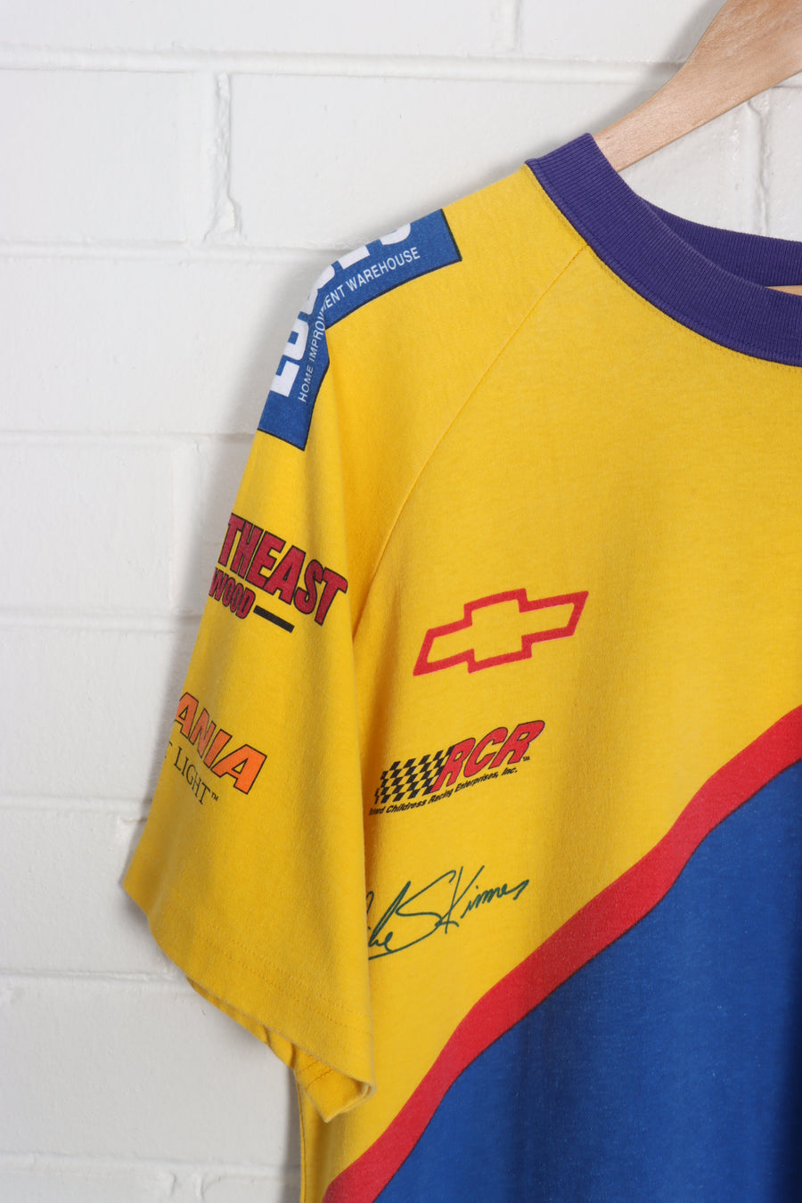 Autographed NASCAR Lowes Racing Mike Skinner All Over USA Made Tee (XL)