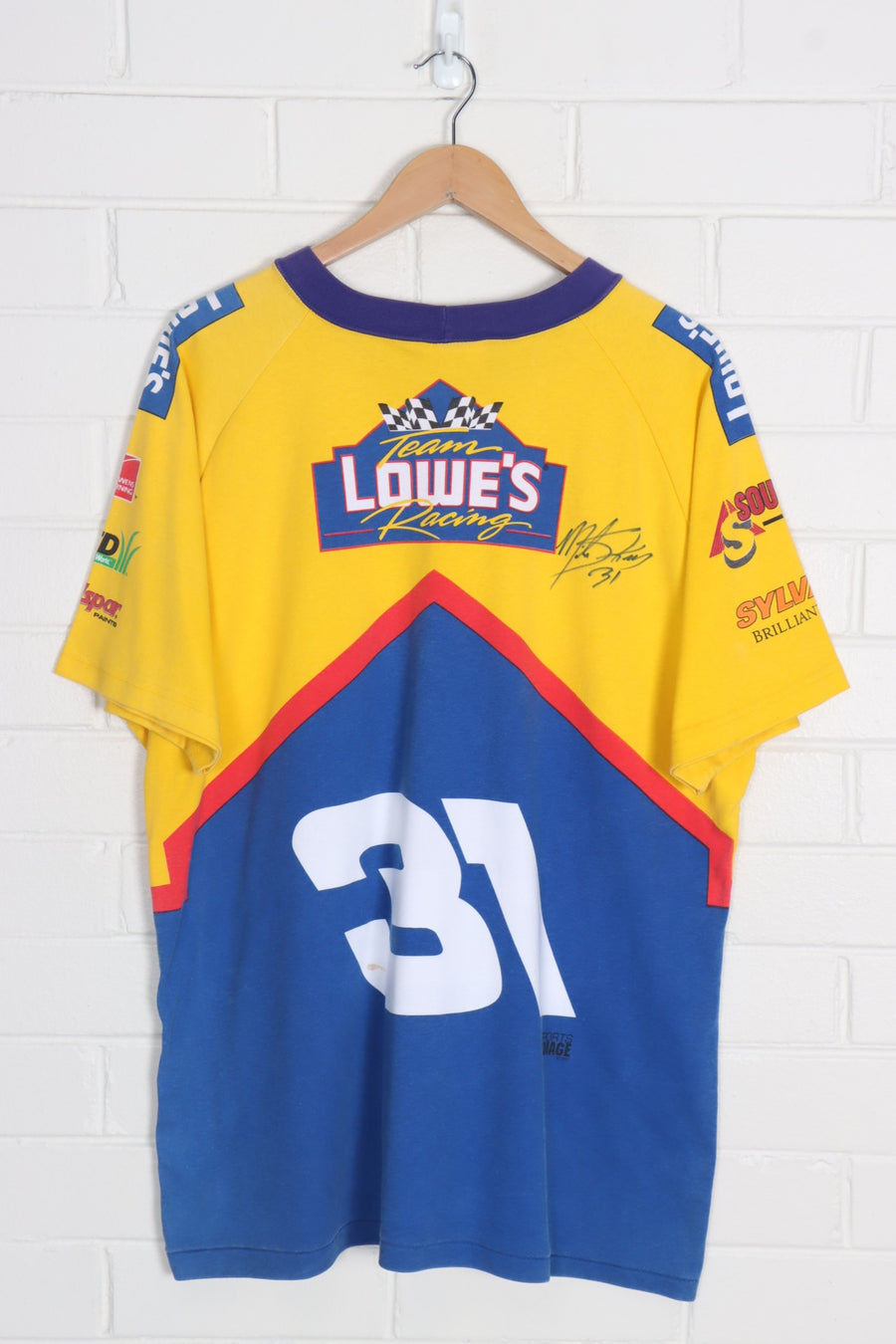 Autographed NASCAR Lowes Racing Mike Skinner All Over USA Made Tee (XL)