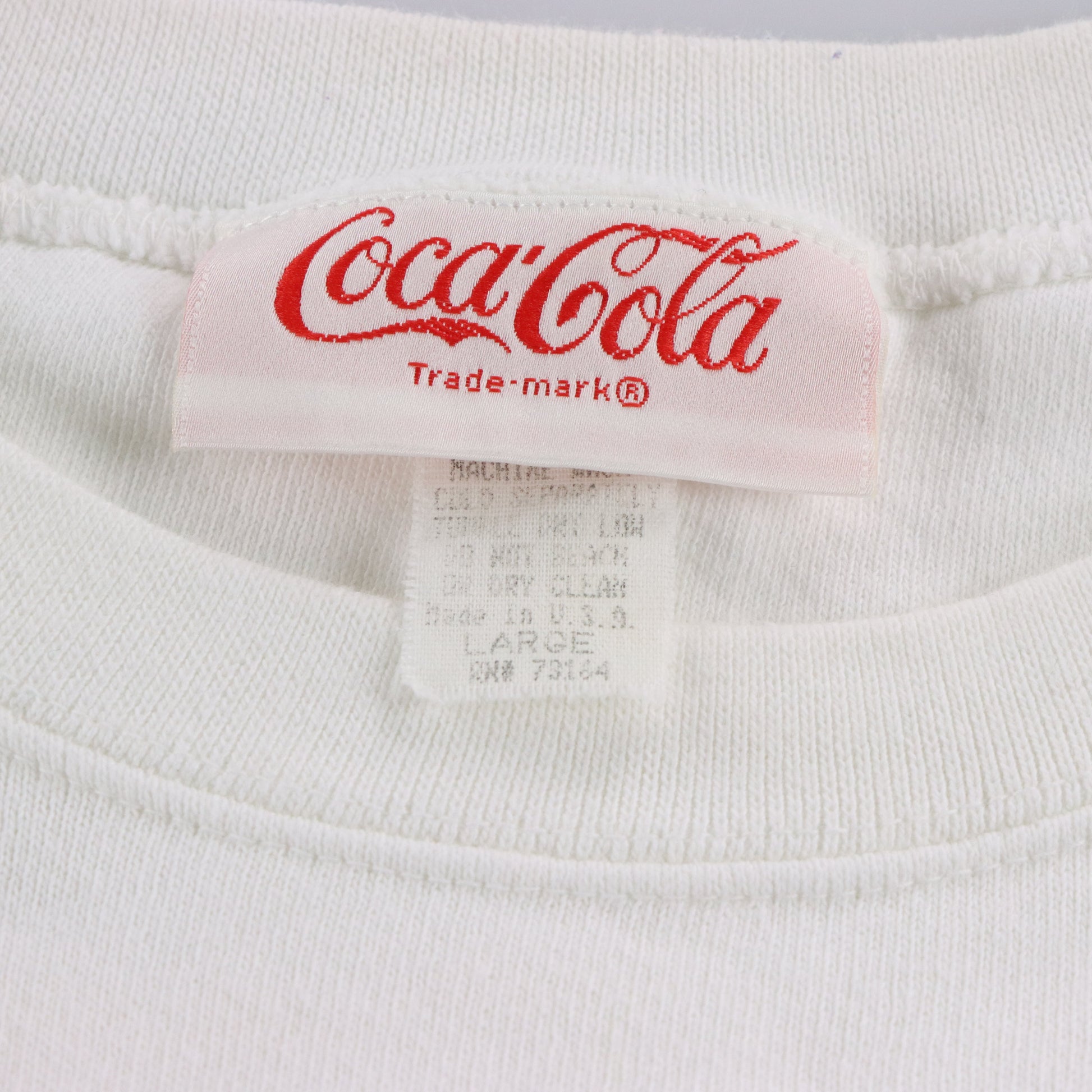 Vintage 1994 COCA-COLA "Ice Cold Sold Here" USA Made Retro White Sweatshirt (L) Vintage Sole Melbourne