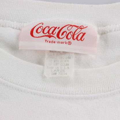 Vintage 1994 COCA-COLA "Ice Cold Sold Here" USA Made Retro White Sweatshirt (L) Vintage Sole Melbourne
