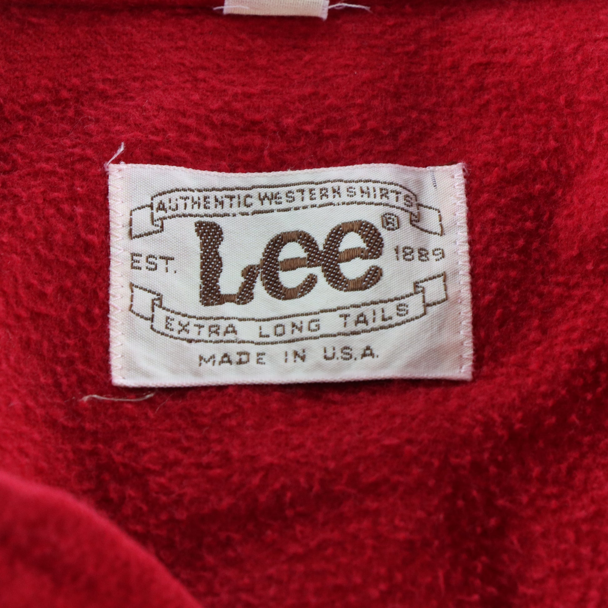 Vintage LEE Snap Button Up 'Extra Long Tails' USA Made Red Flannel Western Shirt (L TALL) Vintage Sole Melbourne