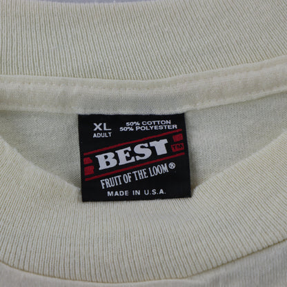 Jesus "No Greater Love" FRUIT OF THE LOOM Single Stitch USA Made Off White Tee (XL-XXL)