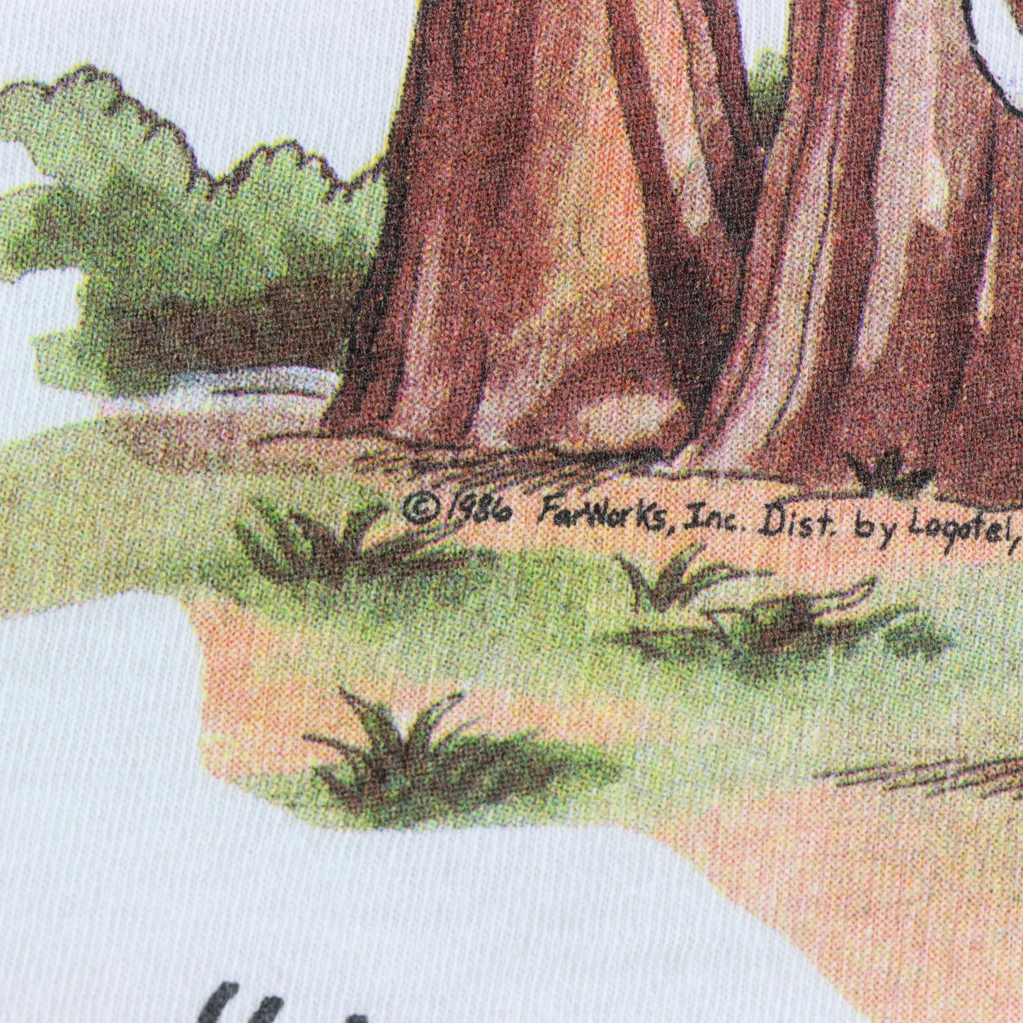 Vintage 1986 THE FAR SIDE Comic "Bummer Of A Birthmark Hal" White Single Stitch Tee USA Made (L) Vintage Sole Melbourne