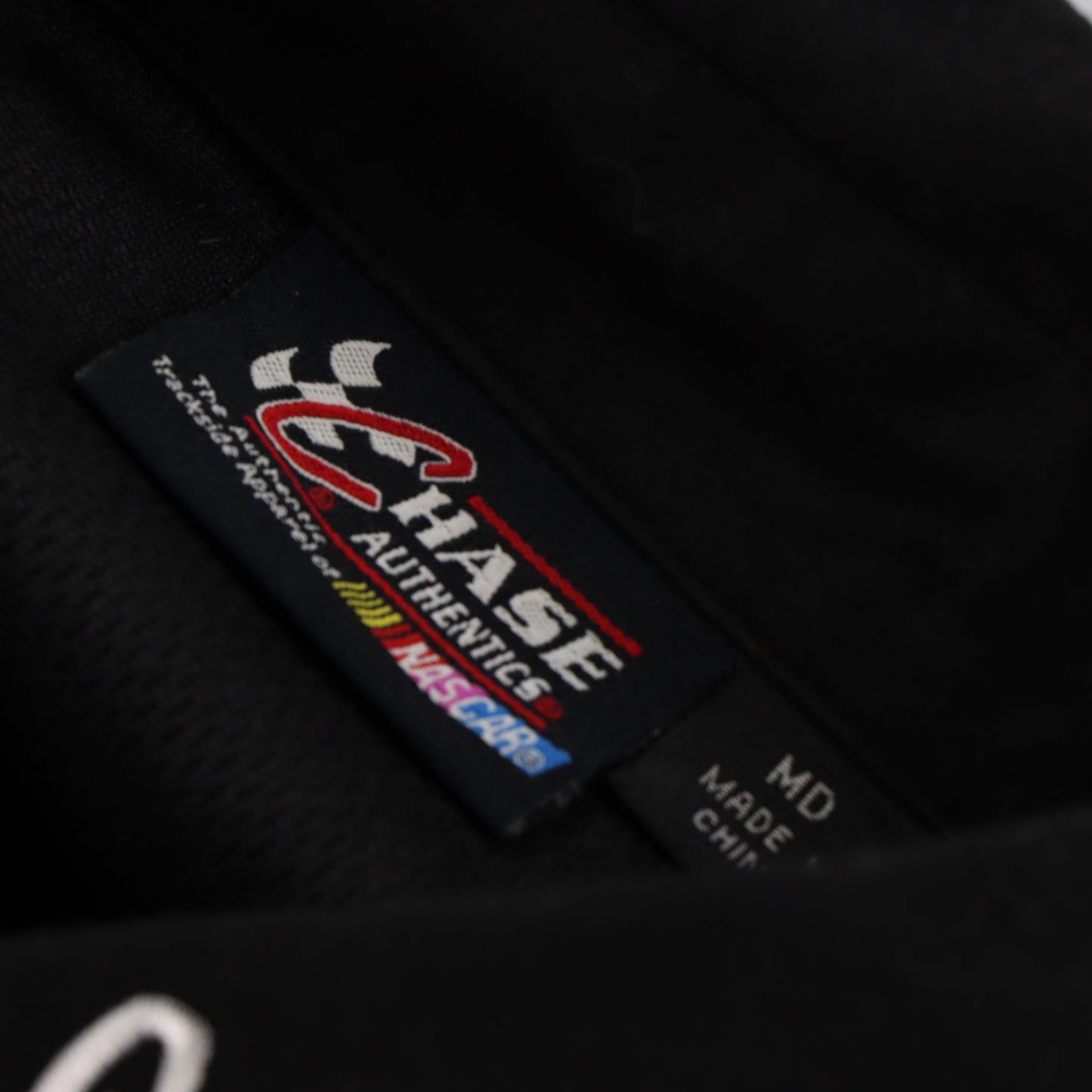 Vintage NASCAR Dale JR National Guard Black Embroidered Pit Button Up Shirt (M-L) Vintage Sole Melbourne