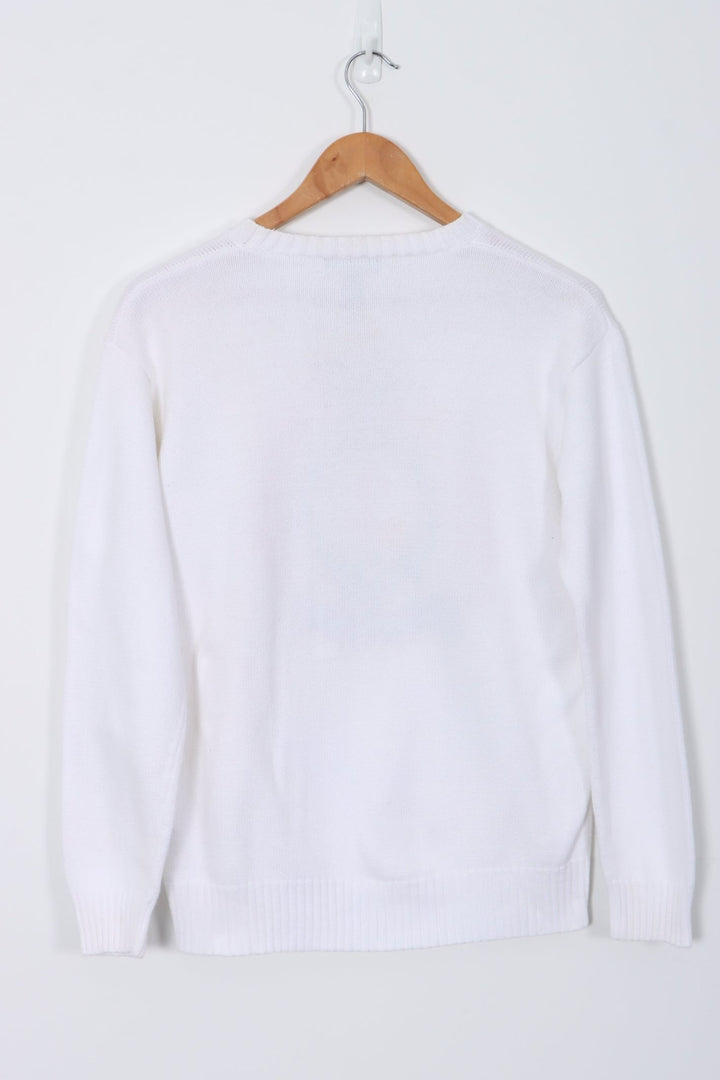 RALPH LAUREN POLO Navy Blue 1/4 Zip Knit Sweater (L-XL)
