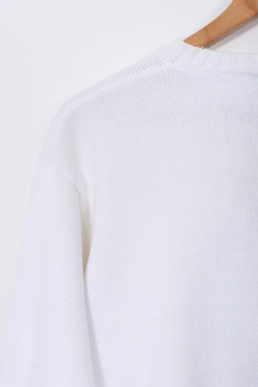 RALPH LAUREN White Nautical Anchor Crest Knit (S)