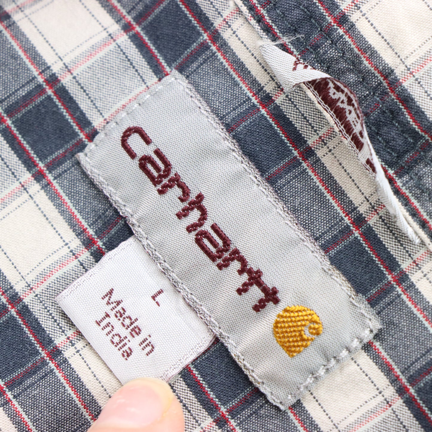 Vintage CARHARTT 'Relaxed Fit' Plaid Embroidered Button Up Shirt (L) Vintage Sole Melbourne