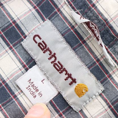 Vintage CARHARTT 'Relaxed Fit' Plaid Embroidered Button Up Shirt (L) Vintage Sole Melbourne