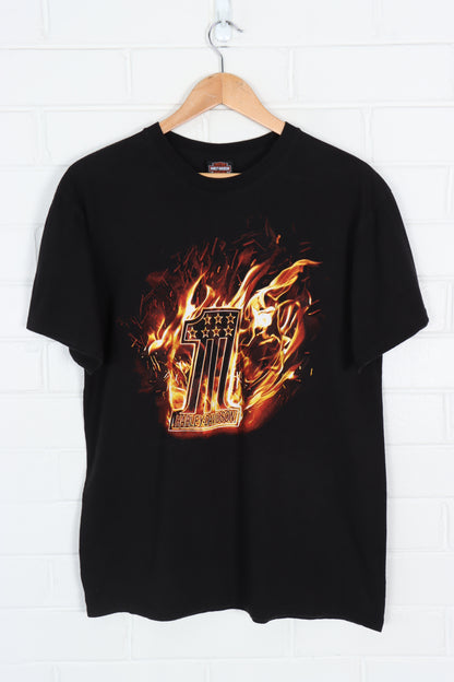 HARLEY DAVIDSON Iron Steed #1 Flame Front & Back Tee (L)