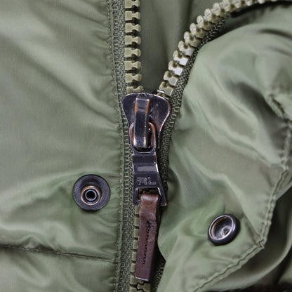 Vintage RALPH LAUREN POLO Embroidered Pony Logo Olive Green Down Puffer Jacket (M) Vintage Sole Melbourne