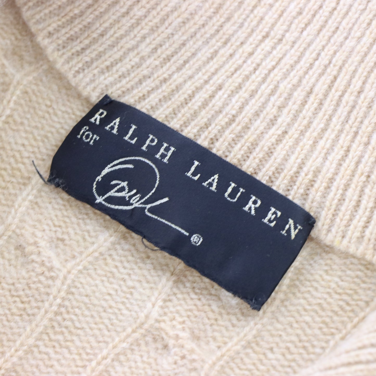 Vintage RALPH LAUREN 'for Oprah' Cashmere Cable Knit Beige V Neck Sweater (Women's M) Vintage Sole Melbourne