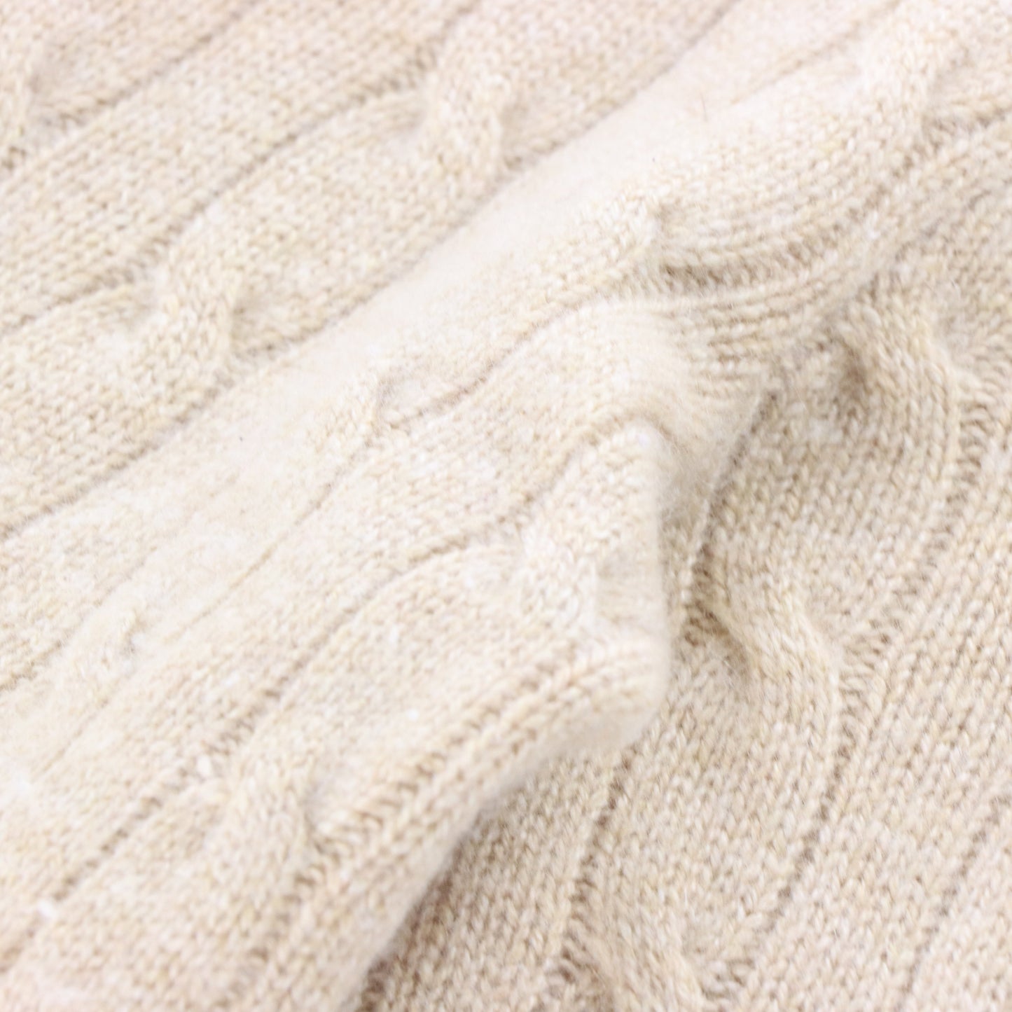 Vintage RALPH LAUREN 'for Oprah' Cashmere Cable Knit Beige V Neck Sweater (Women's M) Vintage Sole Melbourne