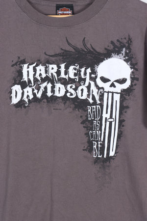 HARLEY DAVIDSON Bad As Can Be HD Skull City of Angels Tee (M)