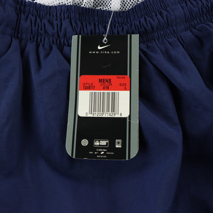 NIKE Team Blue & White Side Stripe Ankle Snap Track Pants (L)
