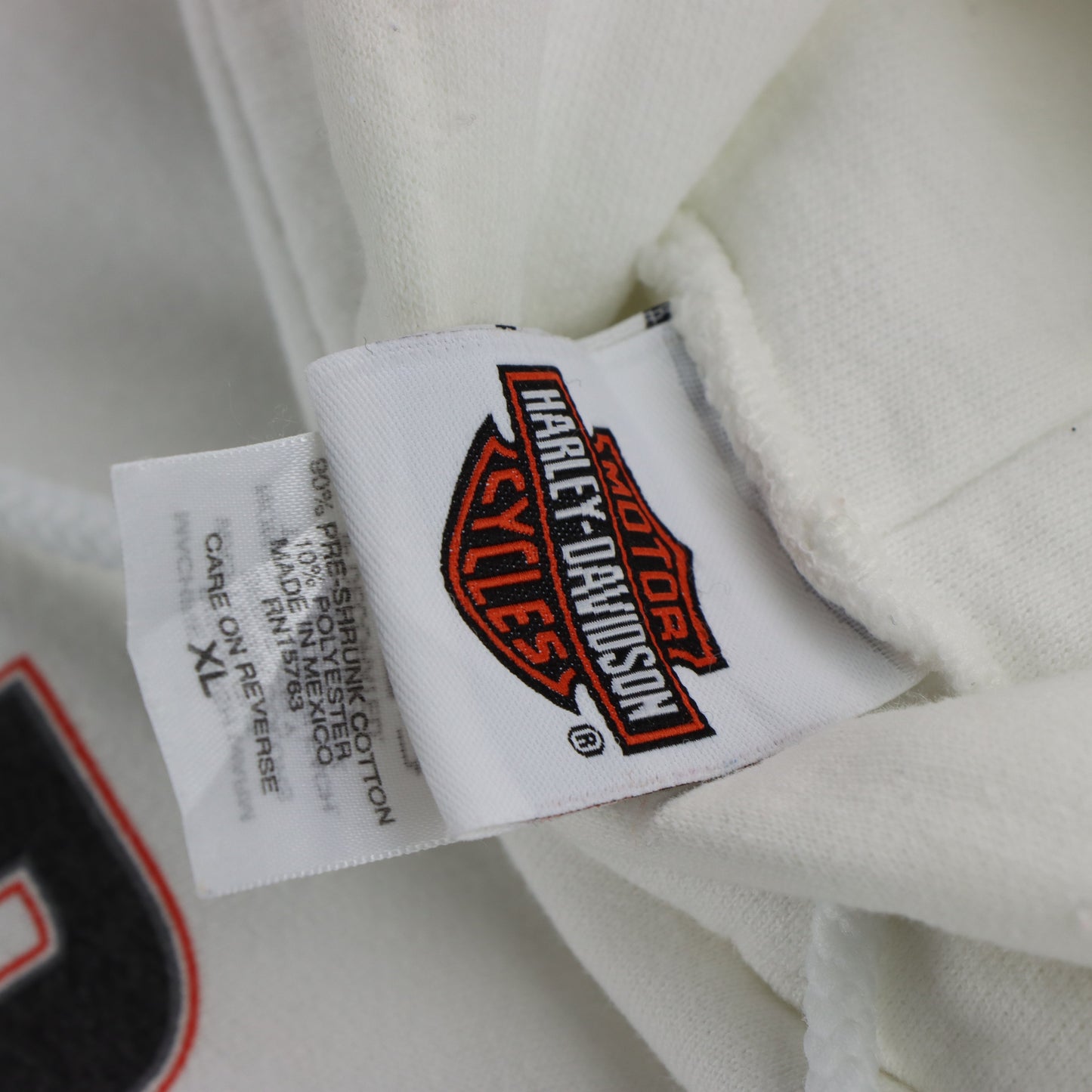 Vintage HARLEY DAVIDSON White Motorcycle Hooded Sweatshirt (XL-XXL) Vintage Sole Melbourne