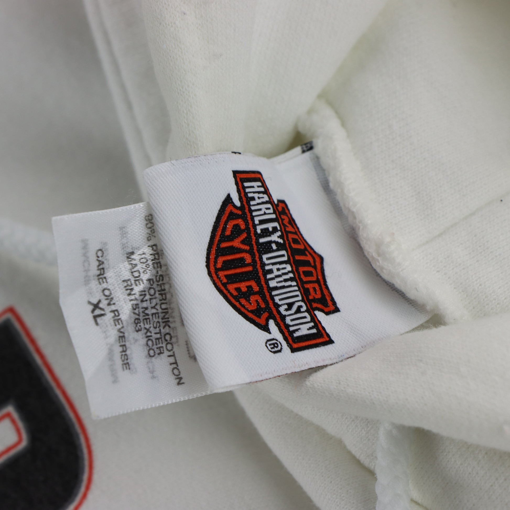 Vintage HARLEY DAVIDSON White Motorcycle Hooded Sweatshirt (XL-XXL) Vintage Sole Melbourne