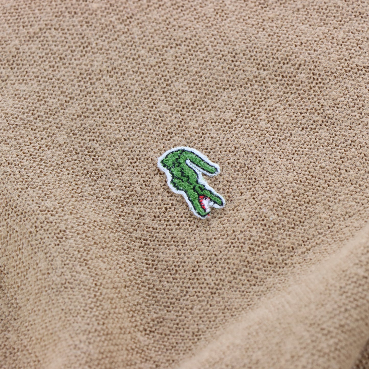 Vintage LACOSTE Izod Embroidered Logo Tan Knit Sweater (L) Vintage Sole Melbourne