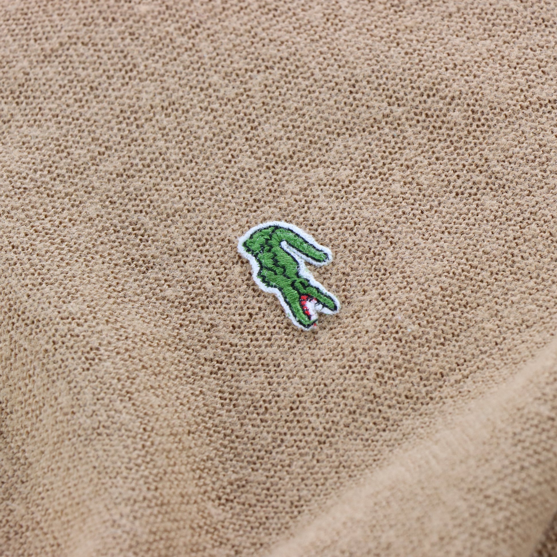 Vintage LACOSTE Izod Embroidered Logo Tan Knit Sweater (L) Vintage Sole Melbourne