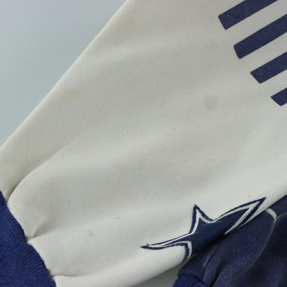 NFL NIKE Dallas Cowboys 90s Skyline Striped Star Graphic White & Blue Sweatshirt (XL)