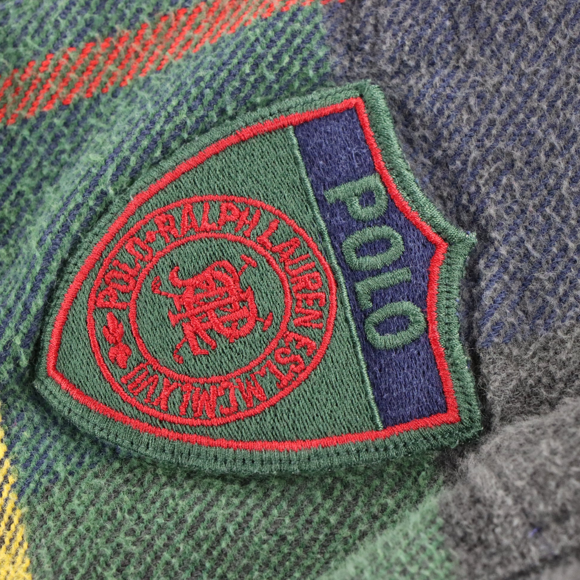 Vintage RALPH LAUREN Embroidered Pocket Plaid Flannel Button Up Shirt (L) Vintage Sole Melbourne