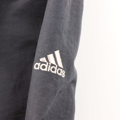 Vintage ADIDAS Spell Out Logo Grey & Red Pull Over Embroidered Windbreaker (L) Vintage Sole Melbourne