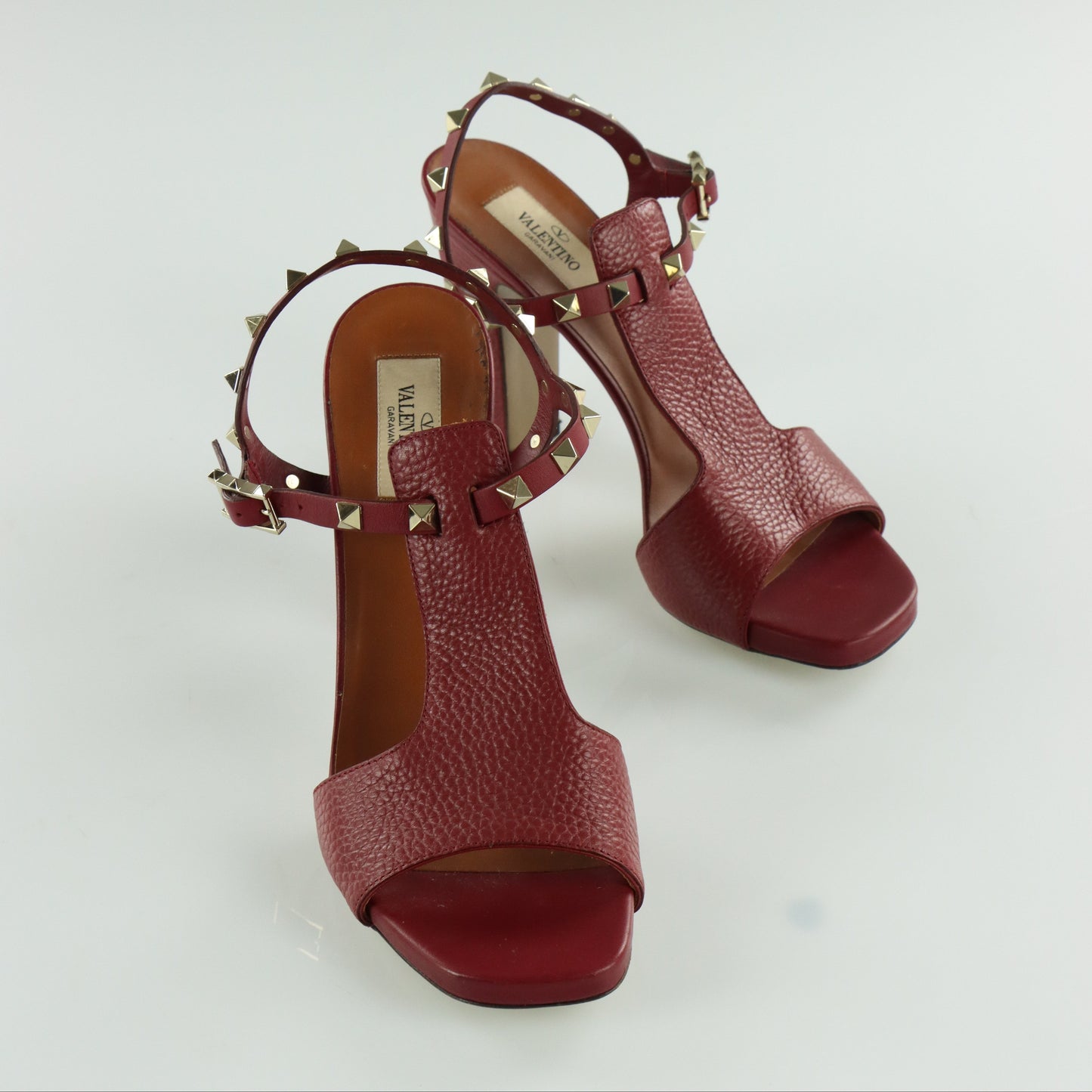 VALENTINO Rockstud Ankle Strap Italy Made Sandal Heels (38.5)