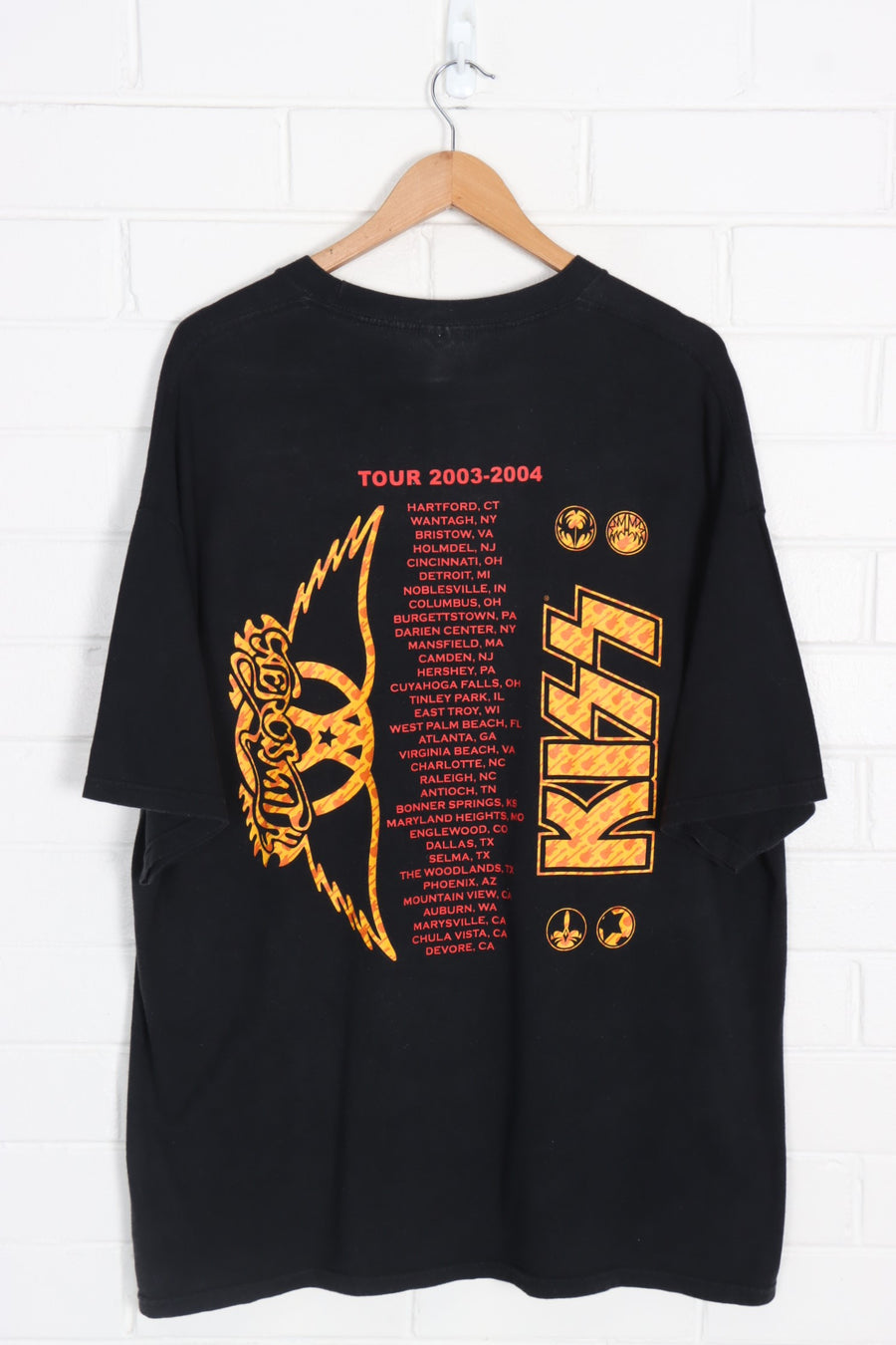 KISS & AEROSMITH 2003-2004 Band Tour Merch Tee (XL-XXL)
