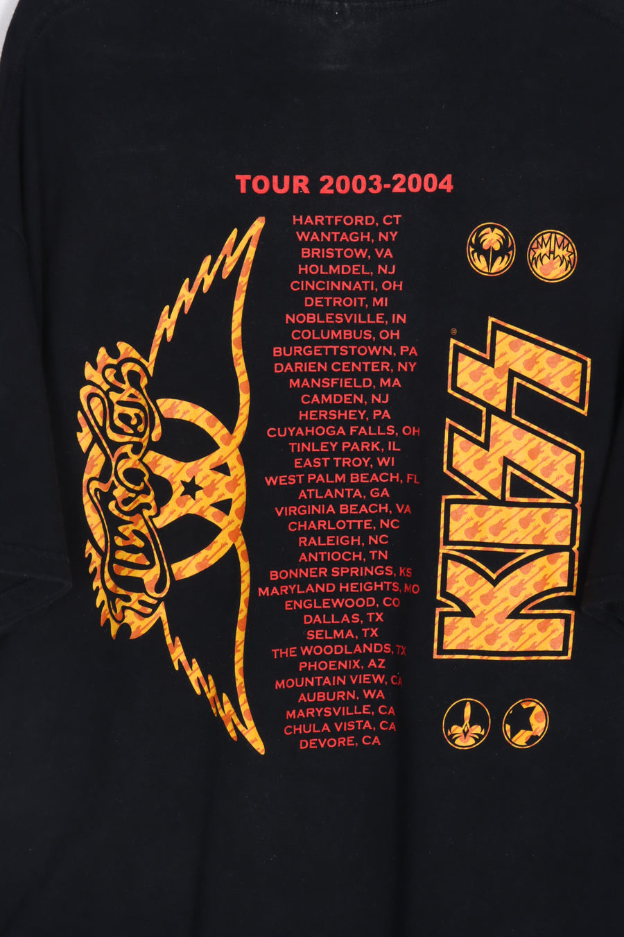 KISS & AEROSMITH Yellow & Red Music Tour Tee (XL-XXL)