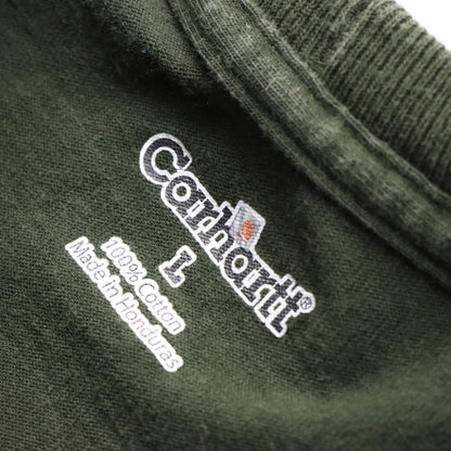 Vintage CARHARTT Spell Out Trippy Logo Olive Green Workwear T-Shirt (L) Vintage Sole Melbourne