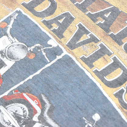 Vintage 1986 HARLEY DAVIDSON 'Most Wanted' 50/50 Paper Thin Sleeveless Biker T-shirt (M-L) Vintage Sole Melbourne