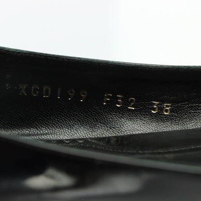 GIORGIO ARMARNI Patent Embellished Italy Made Black Flats (38)
