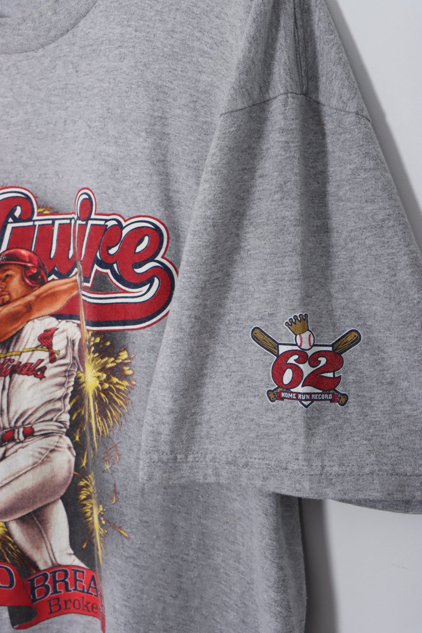 1998 LEE Mark McGwire 'Record Breaker' MLB Grey T-shirt (XL)