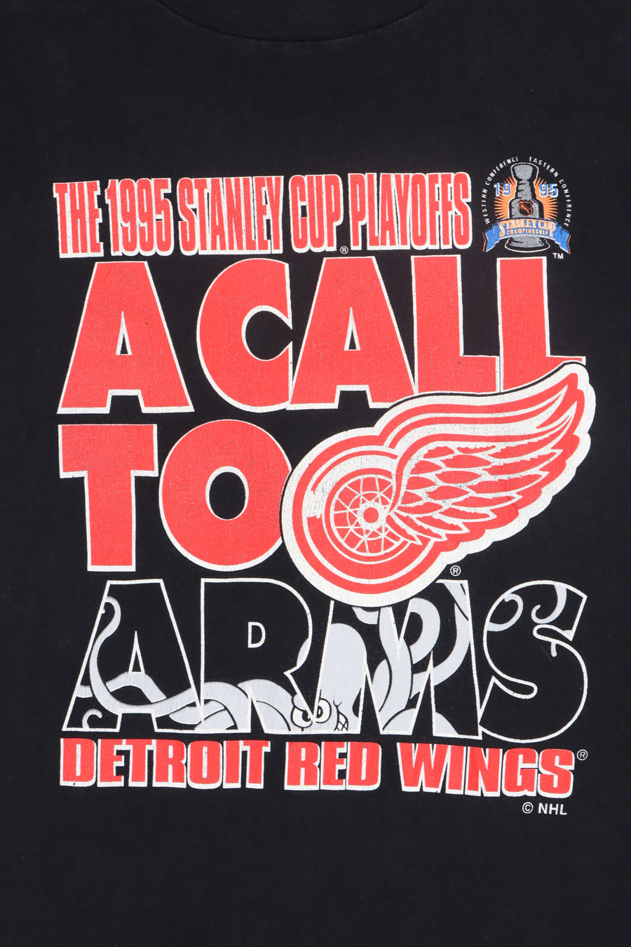 NHL 1995 Detroit Red Wings "A Call to Arms" T-Shirt (L)