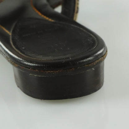 FENDI Italian Made Turquoise & Brown Flat Leather Sandals (39.5)
