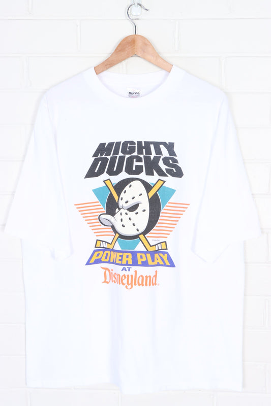Mighty Ducks "Power Play at Disneyland" Single Stitch T-Shirt USA Made (XL)
