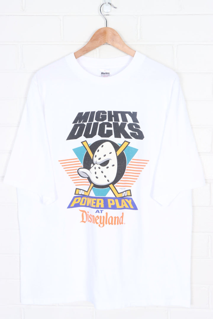 Mighty Ducks "Power Play at Disneyland" Single Stitch T-Shirt USA Made (XL)