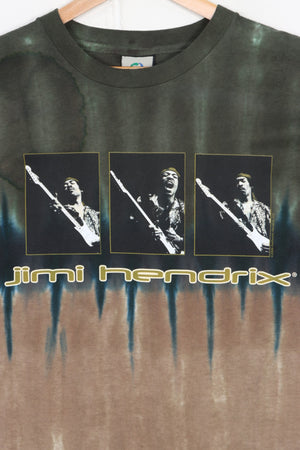 Jimi Hendrix Green Brown Tie Dye LIQUID BLUE Single Stitch T-Shirt USA Made (XL)