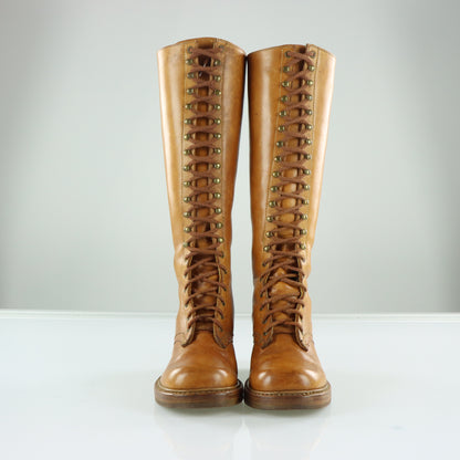 BORT CARLETON 70s 'USA Made' Vintage Lace Up Brown Leather Boots (9)